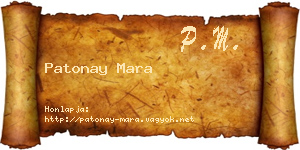 Patonay Mara névjegykártya